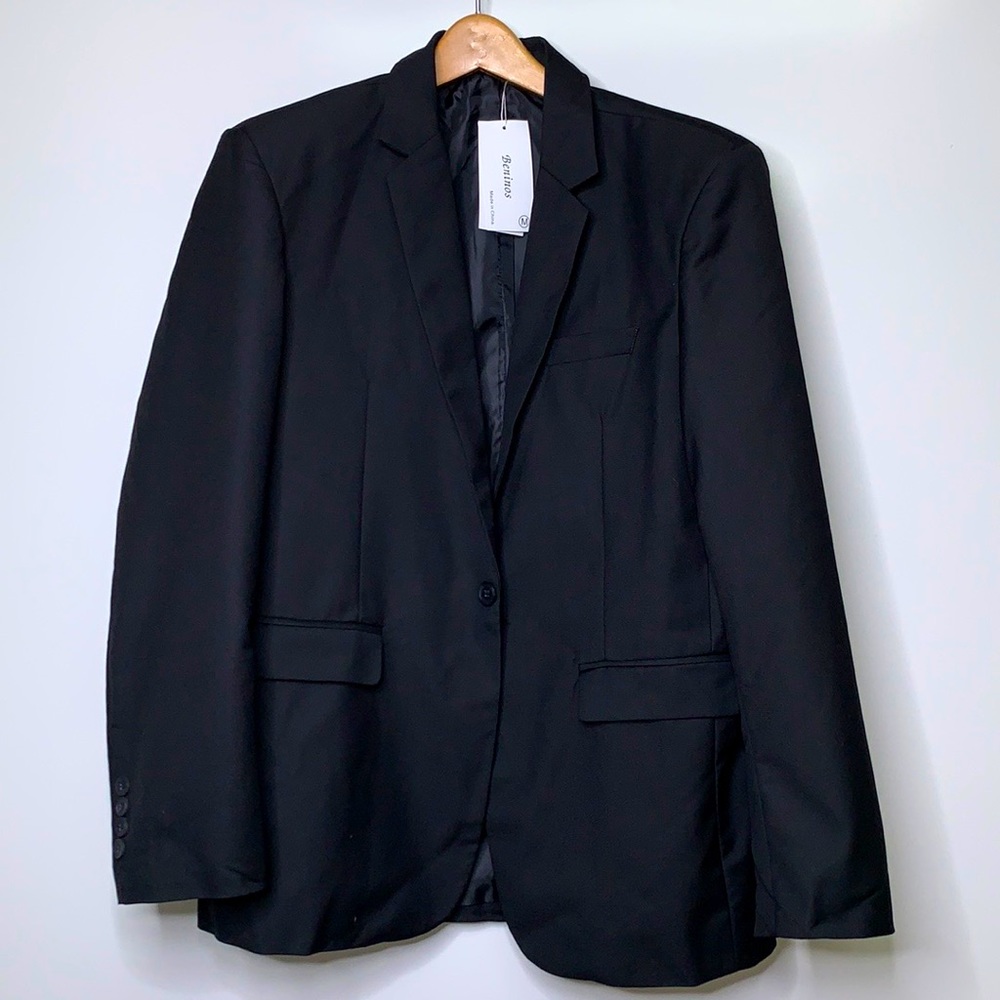 NWT BENINOS Black One Button Blazer Dress Jacket